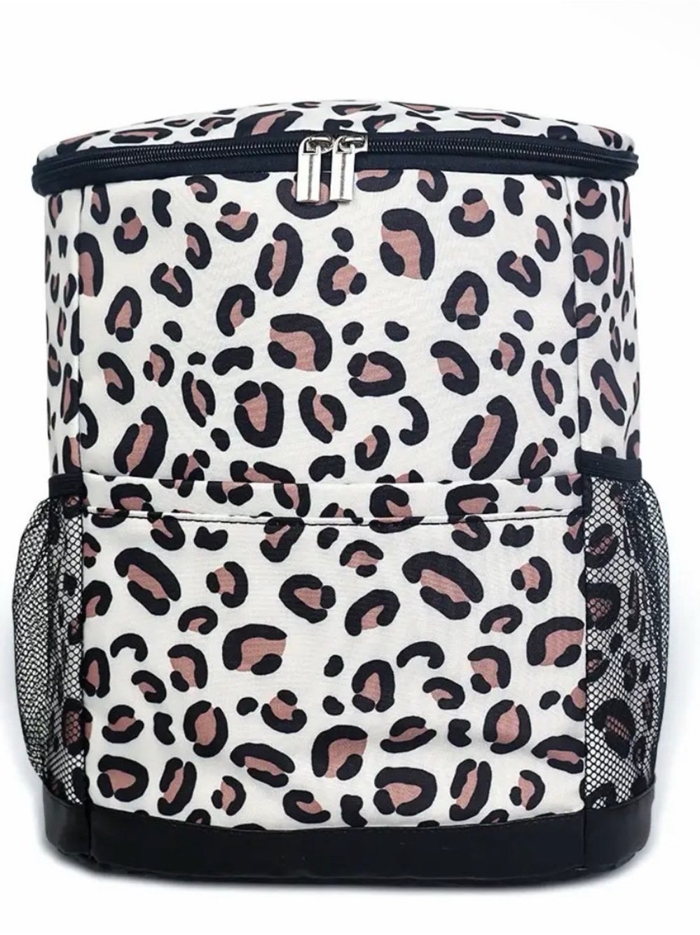 Leopard Print Insulated Cooler Backpack - Brown & Black Spots